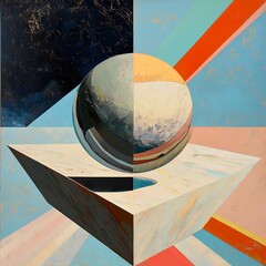 Canvas Print - Abstract Sphere: A Modern Geometric Painting