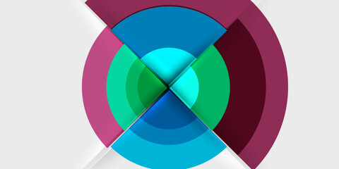 Fototapete - Techno circles and semi circles. Vector Illustration For Wallpaper, Banner, Background, Card, Book Illustration, landing page
