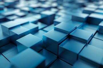 Wall Mural - abstract blue cube background.