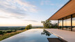 © PRDOM - A modern wellness retreat with an infinity pool overlooking serene landscapes, promoting relaxation and tranquility.