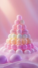 Wall Mural - Delicate Macaron Pyramid in Pastel Hues