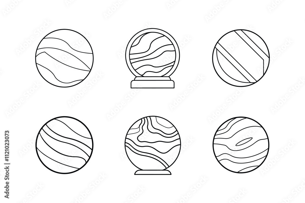 marble icon line art vector illustration Stock Vector | Adobe Stock