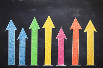 Wall Mural - business strategies are compared visually with arrows pointing from 