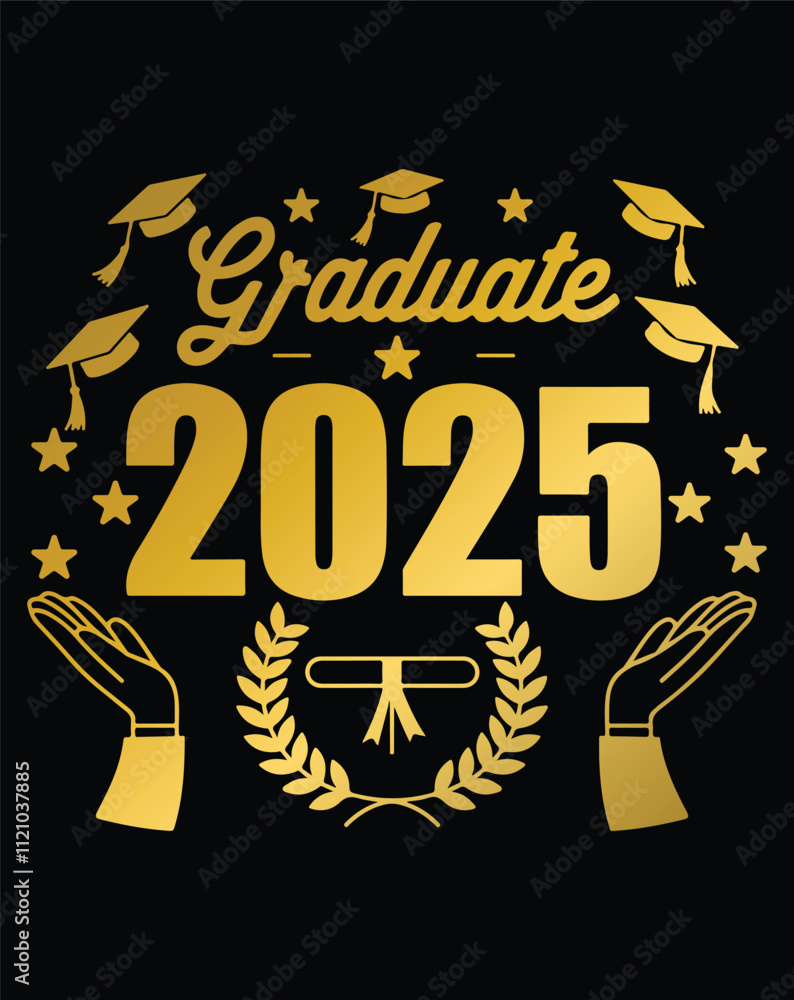 Graduation Class of 2025 greeting sign. Template Congratulations ...