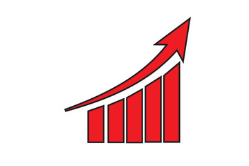 Wall Mural - graph going up and down sign with green and red arrows vector. flat design vector illustration conce