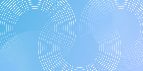 blue background with white circle rings. Blue gradient minimal vector background with circle difference shape. geometric website landing page or banner template modern style vector illustration.	