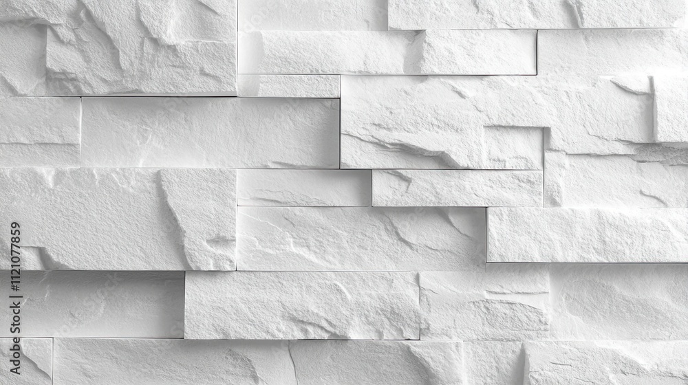 White brick wall with a seamless texture and clean lines, providing a ...