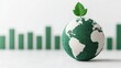 © Arfa_Media - Green leaf growing on globe symbolizing sustainability and global economic growth