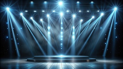 Wall Mural - Dark abstract background with an empty neon stage and rays, abstract, dark, background, empty, neon, stage, rays, light, art