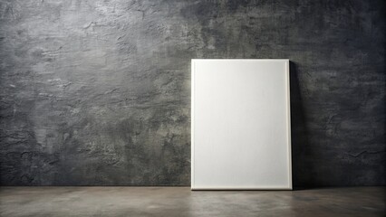 Blank white frame against textured wall background for design presentation