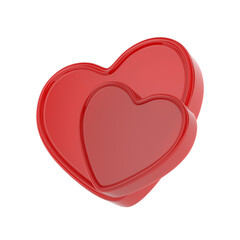 Wall Mural - two red heart on white background. isolated 3d illustration