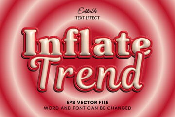 Wall Mural - red inflated text style. glossy inflate editable vector text effect