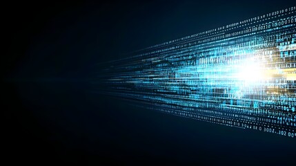 Dynamic digital data flow with binary code visualization