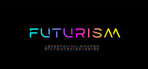 Wall Mural - technology font, digital cyber alphabet made bright future space style, letters a, b, c, d, e, f, g,