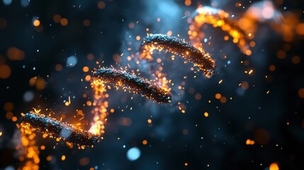 Wall Mural - Fiery Glowing Spiral Abstract Particle Energy Cosmic Nebula