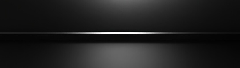 Poster - Minimalist Black Shelf Design Dark Background