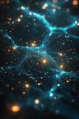 Wall Mural - A blue and orange galaxy with many stars