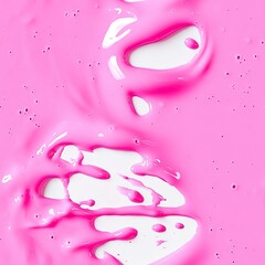 Wall Mural - A close up of a pink liquid with white paint splashing out of it