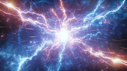 Wall Mural - dynamic light speed background with streaking motion trails and vibrant energy lines