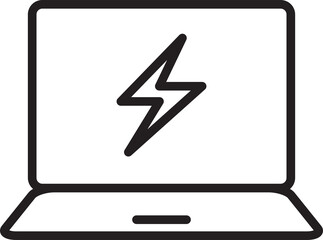 Canvas Print - Laptop and Energy Icon Line Art
