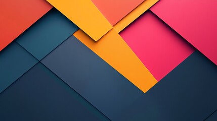 Wall Mural - abstract geometric pattern with blue, orange, yellow and red colors.