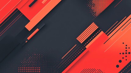 Wall Mural - abstract geometric pattern with red, orange, pink and purple lines.