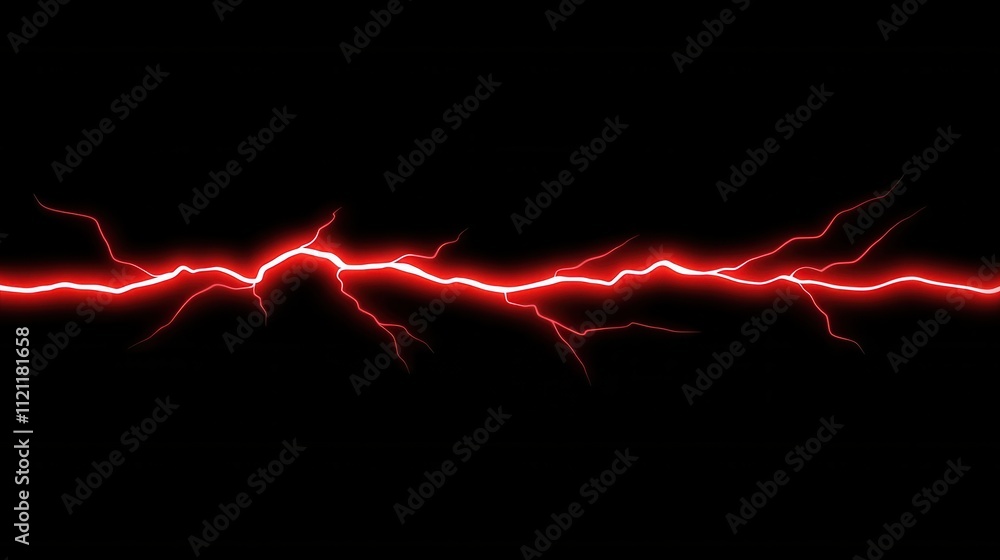 Red Lightning Bolt on Black Background for Design Projects Stock Photo ...