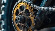 © dominic - Dirty Mountain Bike Chainring Sprocket Gear Transmission Closeup