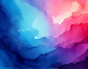 Wall Mural - Gradient watercolor textures blending from deep blues to soft pinks