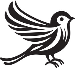 Minimalist black and white bird vector design perfect for logos, illustrations, and creative projects. Clean lines and simple design make it versatile for various digital and print applications.