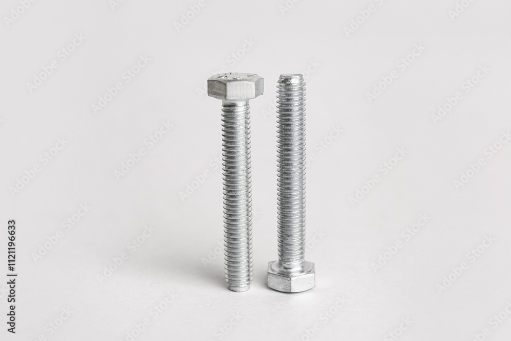 Tap bolts on white background