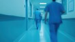 © Aether Pixels - Healthcare Professionals Walking in a Hospital Corridor Blue Tone