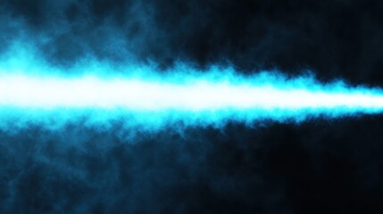 Canvas Print - ethereal blue light beam cutting through dark smoky background