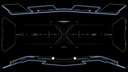 Leinwandbilder - HUD scifi futuristic element digital display control panel 4K motion . Abstract screen dynamic interface programming code data simulation 4K motion.