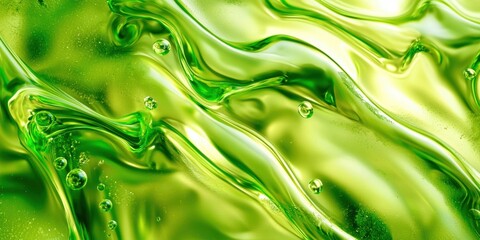 Poster - Green liquid with bubbles in it