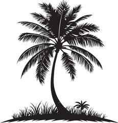 Wall Mural - silhouette of coconut tree