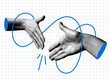 © Morena - Hands reach out to each other. Handshake. Halftone retro hands. Body parts cut out of newspaper. Hands tied with thread. Shaking hands. Make a deal. Successful agreement. Modern collage