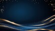 © Vasiliy - Golden waves with sparkles on navy blue background. Luxury celebration concept