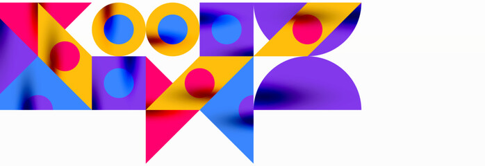 Fototapete - Trendy triangles lines, round elements and circles. Vector Illustration For Wallpaper, Banner, Background, Card, Book Illustration, landing page