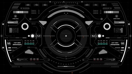 Leinwandbilder - HUD scifi futuristic element digital display control panel 4K motion . Abstract screen dynamic interface programming code data simulation.