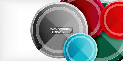 Fototapete - Minimal geometric abstract background. Circle triangle design