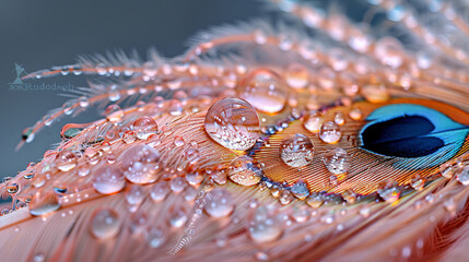 Wall Mural - Macro Shot of Feathers - The delicate, fine textures and colors of a feather