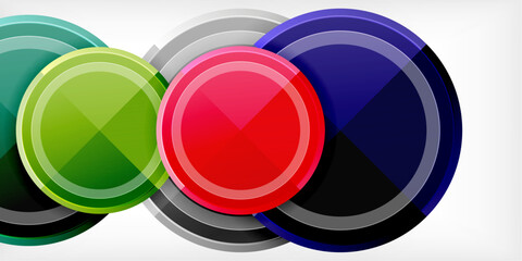 Poster - Minimal geometric abstract background. Circle triangle design