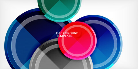 Poster - Minimal geometric abstract background. Circle triangle design