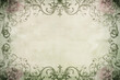 © ElenPI_K - Vintage floral border with muted green and pink tones