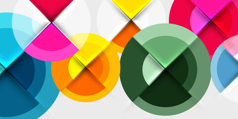 Fototapete - Target circle geometric abstract shapes. Vector Illustration For Wallpaper, Banner, Background, Card, Book Illustration, landing page