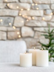 Wall Mural - Cozy Holiday Candlelight Ambiance for Candle Day, Christmas, and New Year