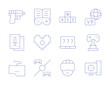© Blockfine - Gaming icons. Thin Line style, editable stroke. computer, gamepad, heart, keyboard, playing cards, round one, shooting, trophy, virtual, vr glasses, wasd, win