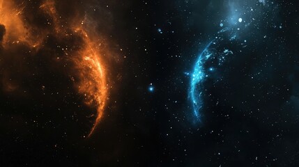 Wall Mural - contrasting cosmic elements in space scene