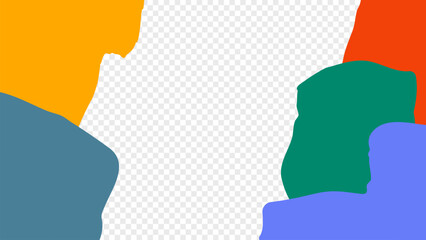 Aufkleber - Abstract hand drawn graphic shapes on transparent background for creative graphic design. Various colors. Vector illustration.	